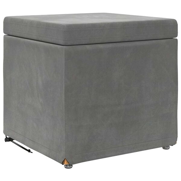 vidaXL Pouf Grigio scuro Velluto e Legno Ingegnerizzato