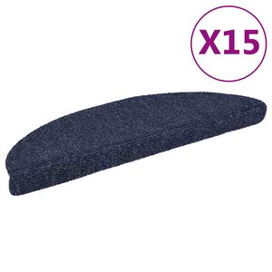 vidaXL Tappetini per scale autoadesivi 15 pz 56x17x3 cm blu semicircolari