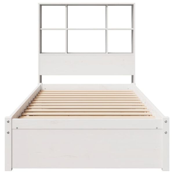 vidaXL Letto Libreria senza Materasso Bianca 90x200 cm Legno di Pino