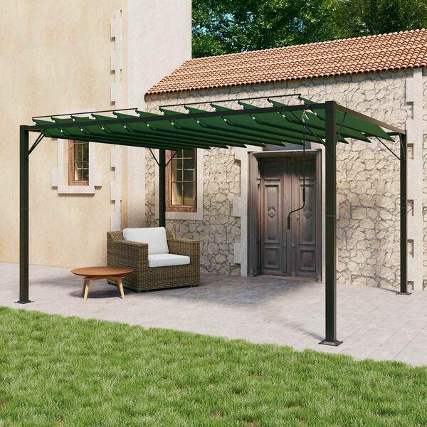 vidaXL Gazebo con tetto ventilato Verde 3 x 4 x 2,14 m