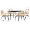 vidaXL Set da Pranzo da Giardino 5pz Polyrattan Vetro