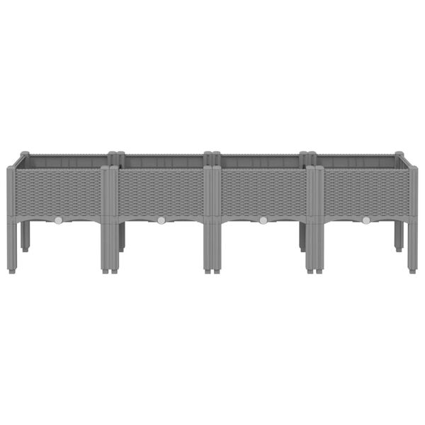 vidaXL Fioriera da Giardino con Gambe Grigio Chiaro 160x40x42 cm in PP