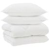 vidaXL Duvet Invernale con cuscino 3 pcs Bianco Microfibra