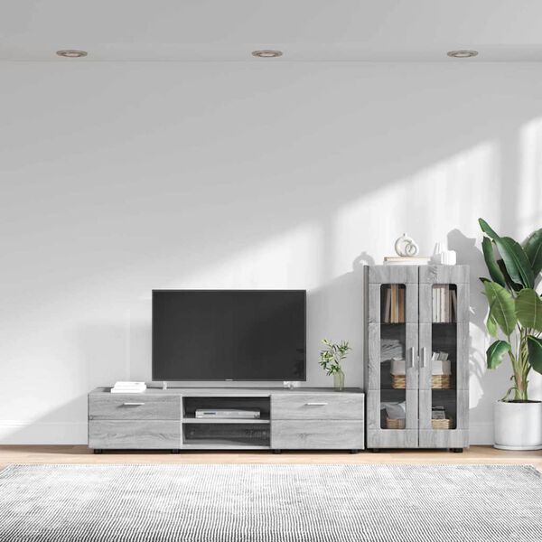 vidaXL Set mobile TV con porta FLORIN Grigio Sonoma Legno multistrato