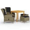 vidaXL Set Mobili da Pranzo per Giardino 5 pz Marrone