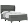 vidaXL Letto a molle con testiera Grigio scuro 140 x 200 cm Tessuto