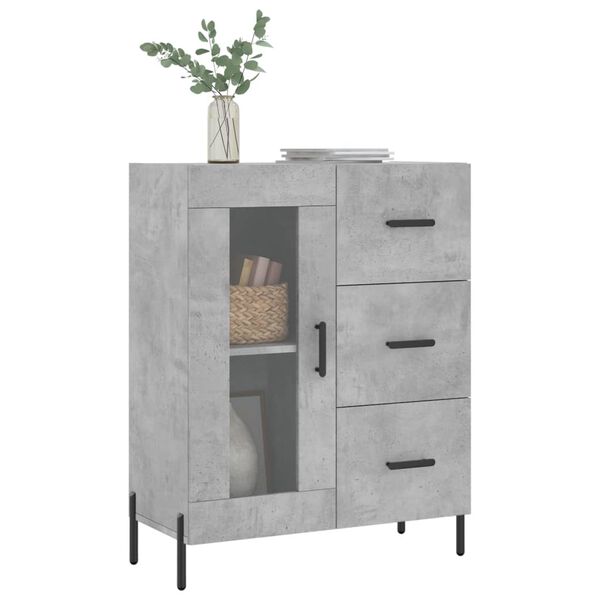 vidaXL Credenza Grigio Cemento 69,5x34x90 cm in Legno Multistrato
