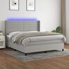 vidaXL Letto a Molle Materasso e LED Grigio Chiaro 180x200 cm Tessuto
