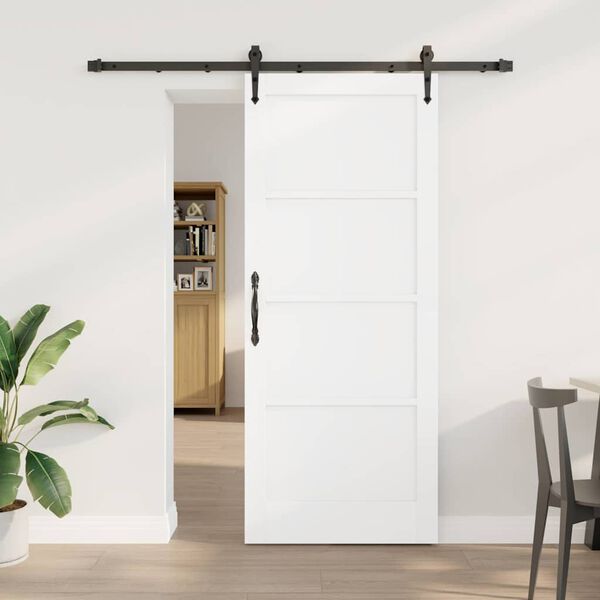 vidaXL Porta scorrevole ORKDAL Bianco 83 x 202 cm Pino massello
