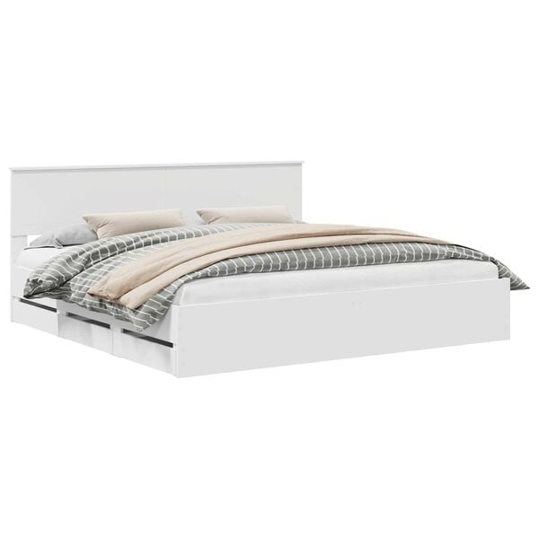 vidaXL Struttura del letto Bianco 200 x 200 cm Legno Ingegnerizzato