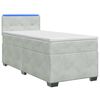 vidaXL Letto con Box Spring, Materasso e LED Grigio Chiaro 90 x 190 cm