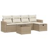 vidaXL Set Divano da Giardino 6 pz con Cuscini Beige in Polyrattan