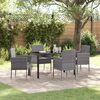 vidaXL Set da Pranzo per Giardino con cuscino 5 pcs Grigio polyrattan