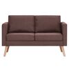 vidaXL Set Divani 2 pz in Tessuto Marrone