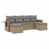 vidaXL Set Divano da Giardino 6 pz con Cuscini Beige in Polyrattan