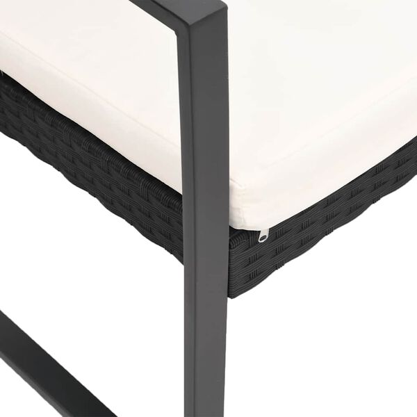 vidaXL Set da Pranzo da Giardino 5 pz Nero con Cuscini in Rattan PP