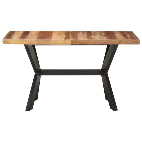 vidaXL Tavolo da Pranzo 140x70x75 cm Legno Massello con Finitura Ambra
