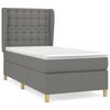 vidaXL Giroletto a Molle con Materasso Grigio Scuro 90x200 cm Tessuto
