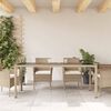 vidaXL Tavolo da Giardino Piano in Vetro Beige 190x90x75 cm Polyrattan