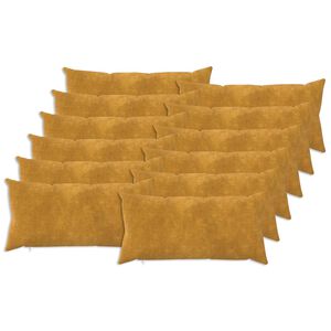 vidaXL Federa 12 pcs HEERLEN Giallo 40 x 80 cm Fleece in microfibra