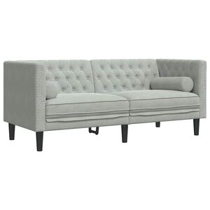 vidaXL Divano Grigio chiaro 174 x 74,5 x 70,5 cm Velluto