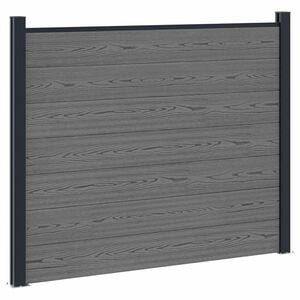 vidaXL Pannello di Recinzione WPC e Alluminio Grigio