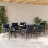 vidaXL Set da Pranzo per Giardino 7 pcs Grigio e Nero Rattan