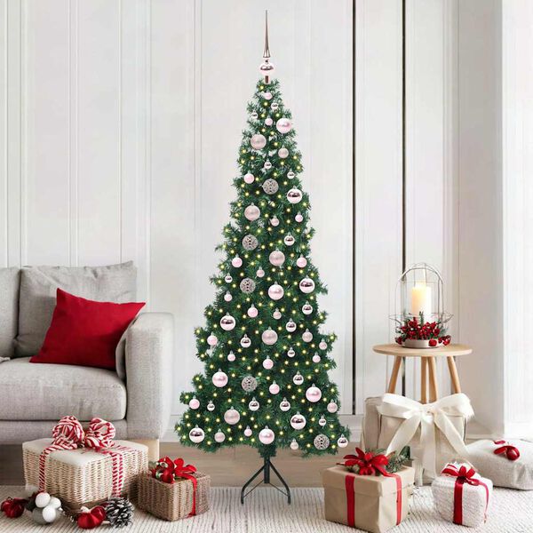 vidaXL Albero di Natale Artificiale Angolare con 300 LED Verde 180 cm