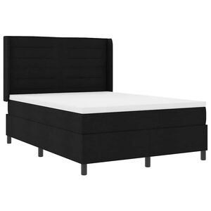 vidaXL Letto a Sorgente LED con materasso Nero 160 x 200 cm Tessuto