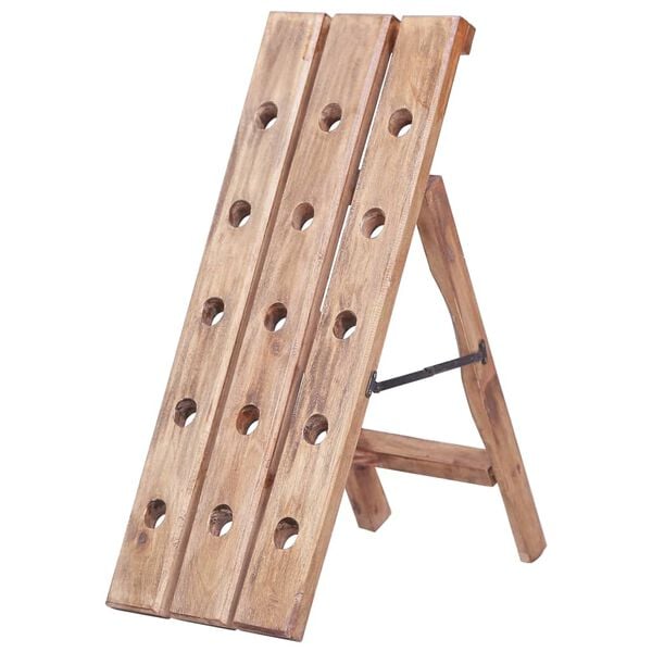 vidaXL Portavini da 15 Bottiglie 26x50x70cm Legno Massello di Mogano