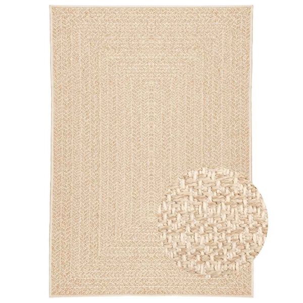 vidaXL Tappeto ZIZUR Beige 140x200 cm Aspetto Iuta Interni ed Esterni
