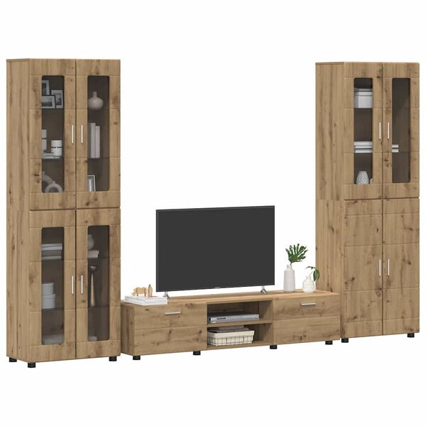 vidaXL Set mobile TV FLORIN Rovere artigianale Legno multistrato