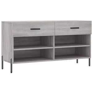 vidaXL Panca Porta Scarpe Grigio Sonoma 102x35x55 cm Legno Multistrato