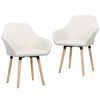 vidaXL Sedie da Pranzo 2 pz Crema in Tessuto