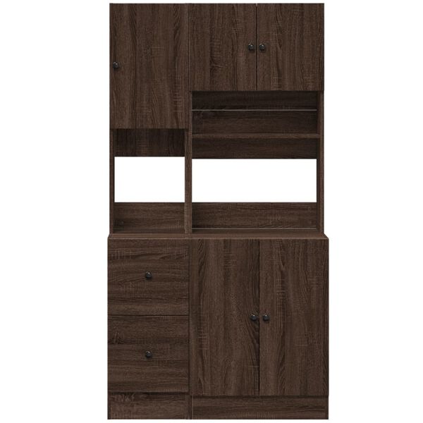 vidaXL Mobile da Cucina Rovere Marrone 95x50x180 cm Legno Multistrato