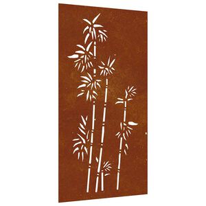 vidaXL Decorazione Muro da Giardino 105x55 cm Bamb&ugrave; in Acciaio Corten