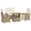 vidaXL Set da Pranzo da Giardino 4 pz con Cuscini Beige in Polyrattan