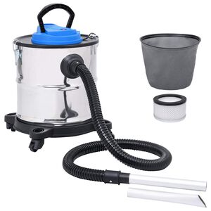 vidaXL Aspiracenere con Filtro HEPA 1200 W 20 L in Acciaio Inox