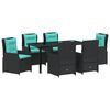 vidaXL Set da Pranzo per Giardino 7 pz Nero Poly Rattan