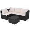 vidaXL Set Divani da Giardino 5 pz con Cuscini in Polyrattan Nero