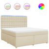 vidaXL Giroletto a Molle con Materasso Crema 180x200 cm in Tessuto