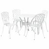 vidaXL Set da Pranzo per Giardino 5 pcs Bianco Alluminio