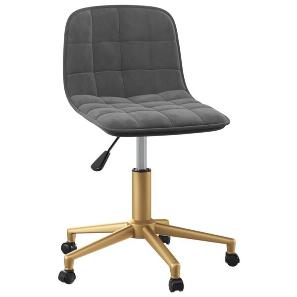 vidaXL Sedia da Pranzo Girevole Grigio Scuro in Velluto