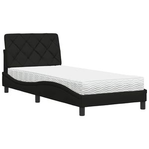 vidaXL Letto con Materasso Nero 80x200 cm in Tessuto