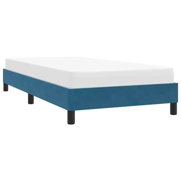 vidaXL Giroletto senza Materasso Blu Scuro 90x220 cm in Velluto