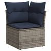 vidaXL Divano Angolare da Giardino con Cuscini Grigio in Polyrattan