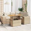 vidaXL Set Divano da Giardino 5 pz con Cuscini Beige in Polyrattan