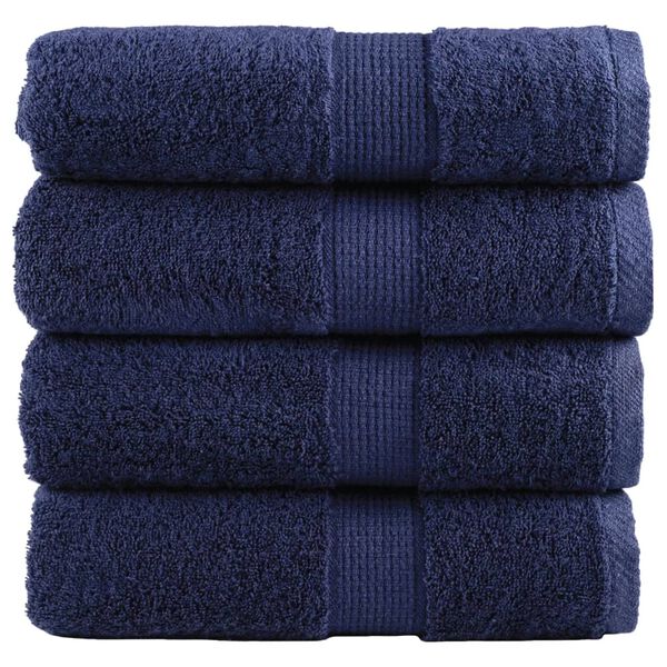vidaXL Asciugamani Premium SOLUND 4 pz Blu Navy 30x30 cm 600 g/m&sup2;