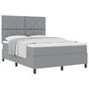 vidaXL Letto a molle con testiera Grigio chiaro 160 x 200 cm Tessuto