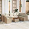 vidaXL Set Divano da Giardino 10 pcs Beige e Crema polyrattan